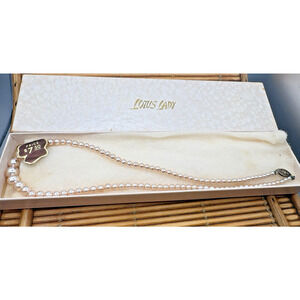 Vintage Lotus Lady Faux Pearl Necklace 18" NWT Vintage Box intact